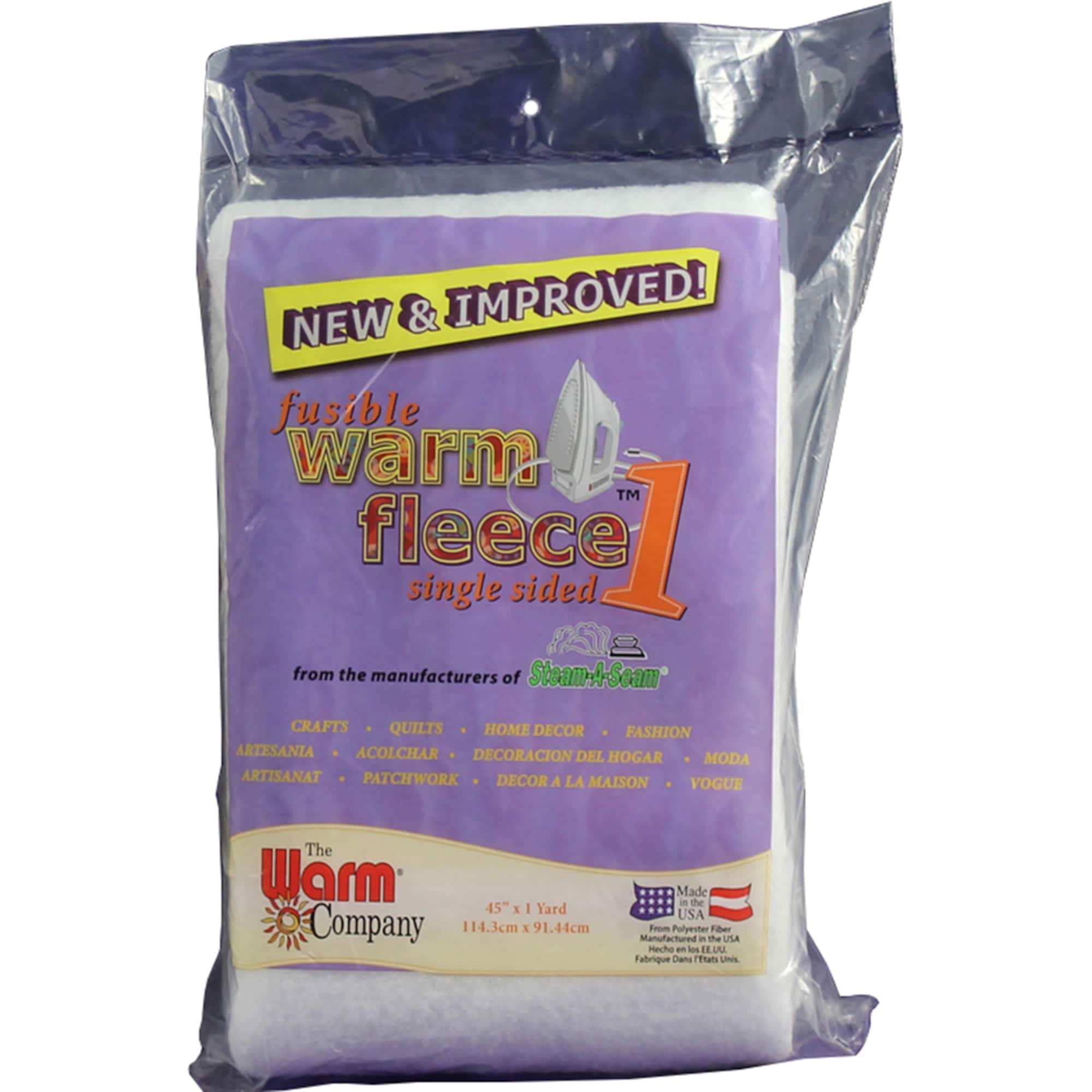 The Warm Company Fleece Polyester Fusible Batting, 36" x 45"